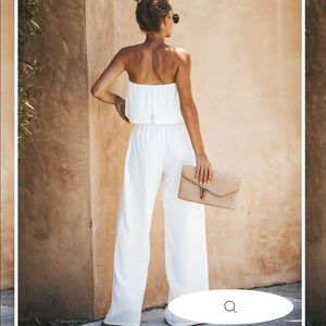VICI Crystal Clear Strapless Jumpsuit